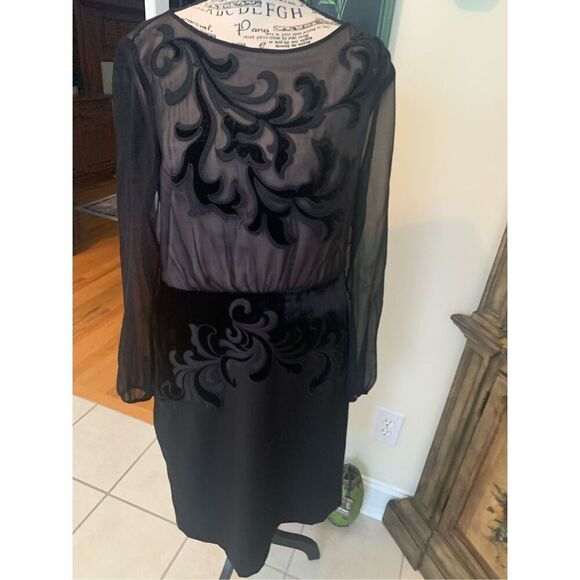 Gorgeous ANN TAYLOR Black SILK Velvet Formal Evening Cocktail Holiday Party Blac - Picture 1 of 12